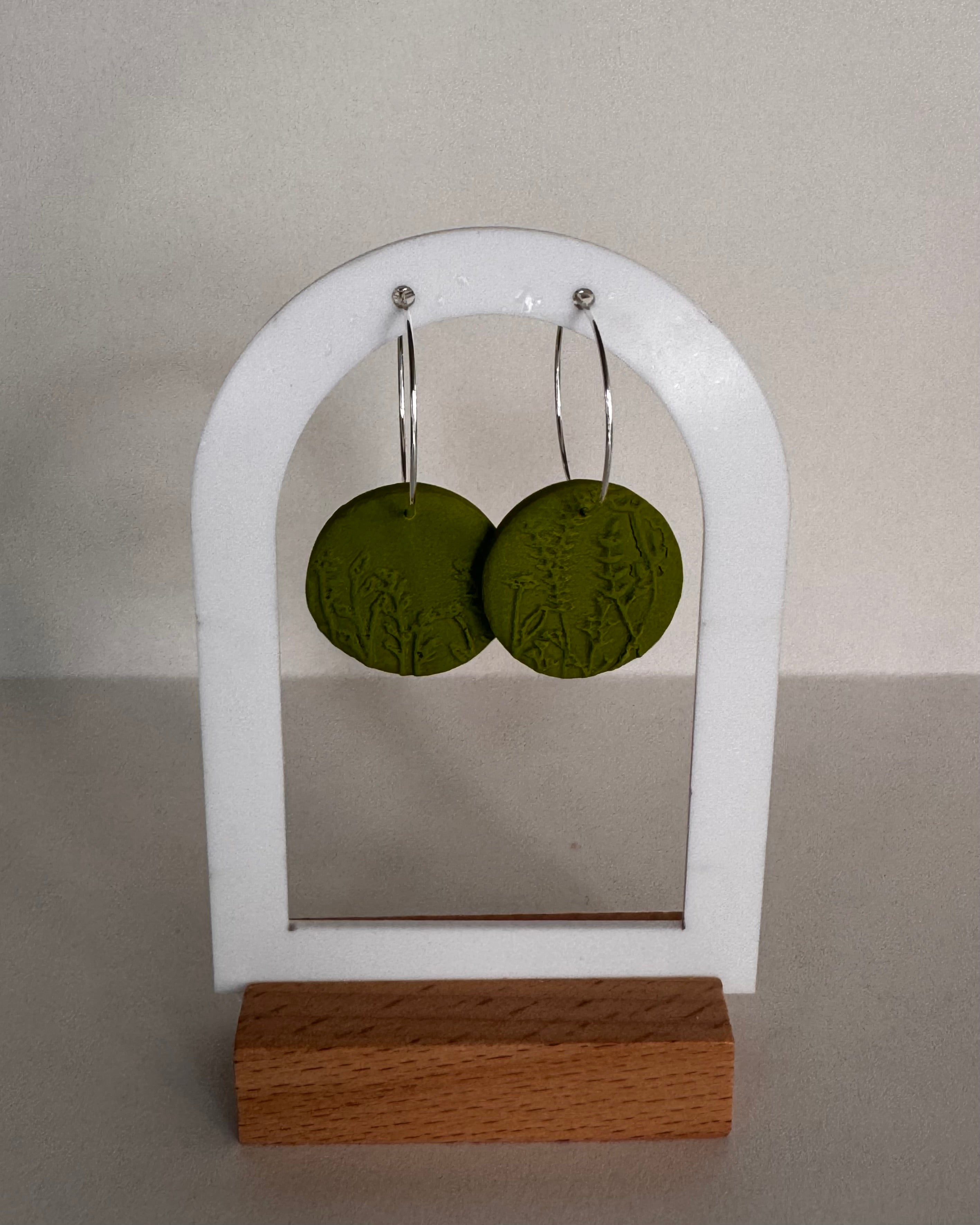 Green Meadow Large Circle Hoop Earrings