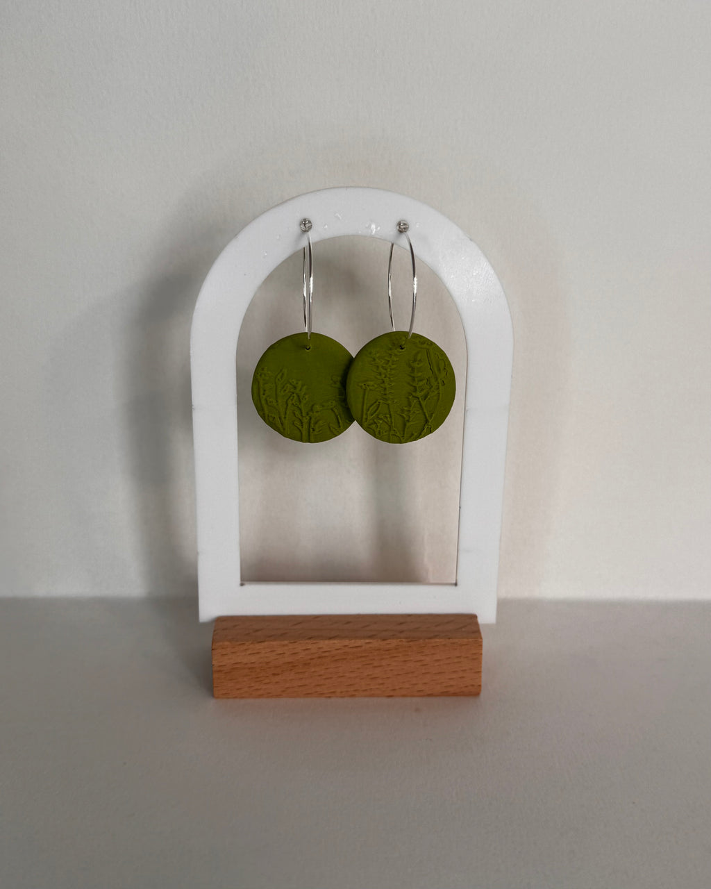 Green Meadow Large Circle Hoop Earrings