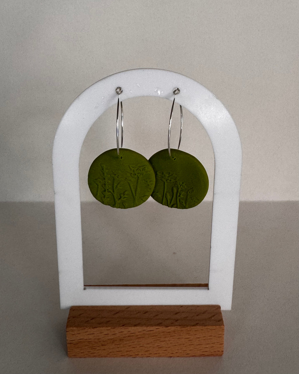 Green Meadow Large Circle Hoop Earrings