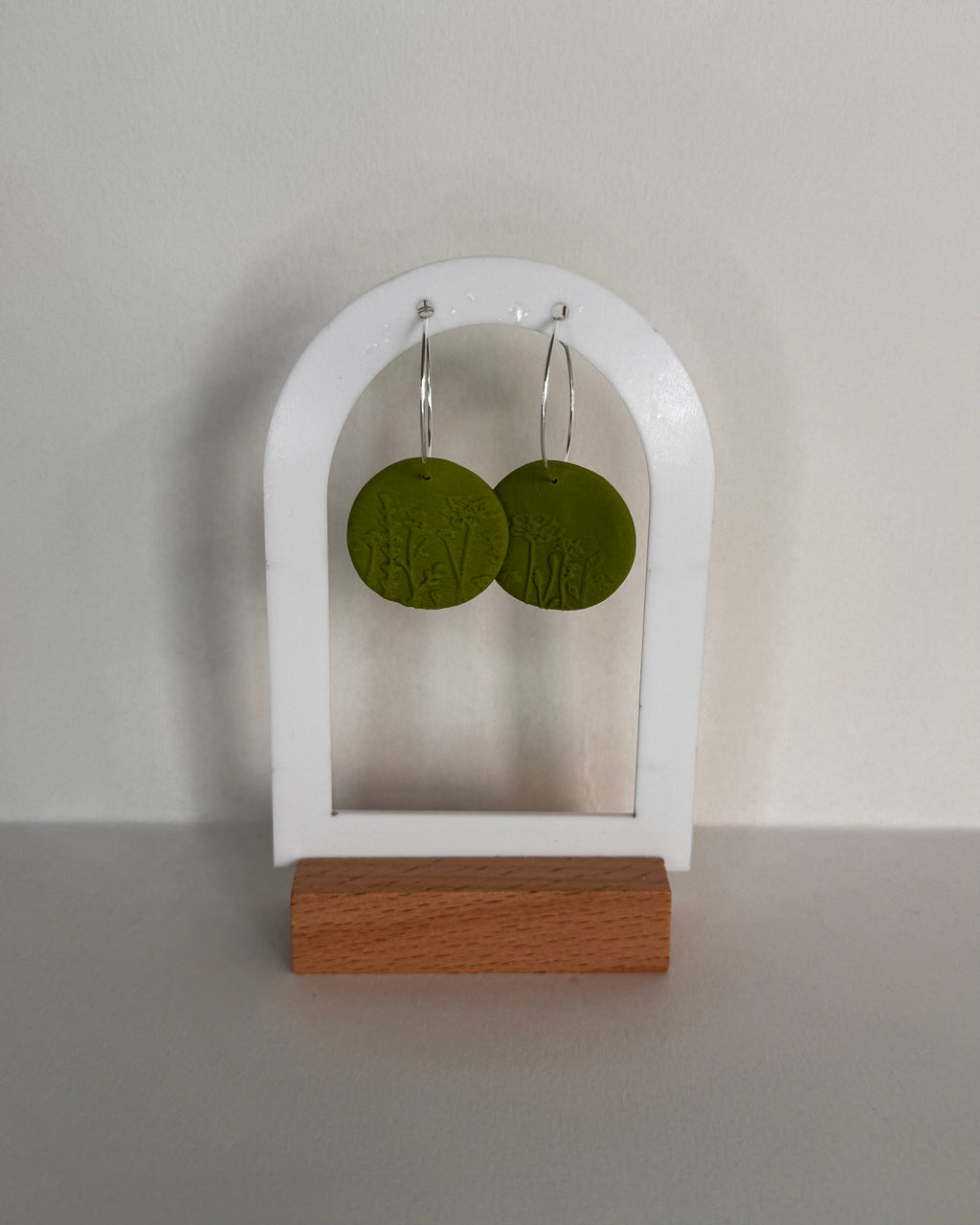 Green Meadow Large Circle Hoop Earrings