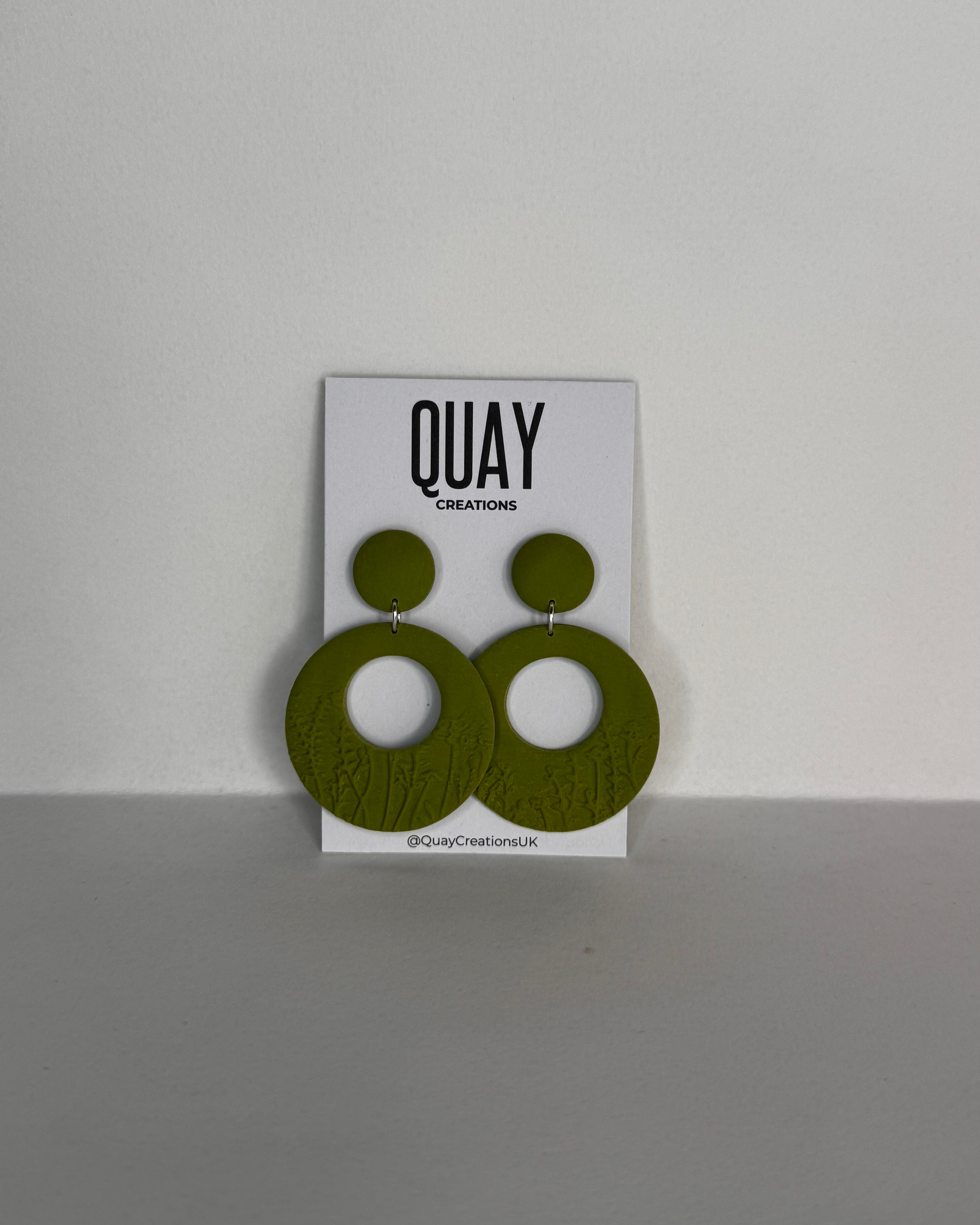 Green Meadow Disco Doughnut Earrings
