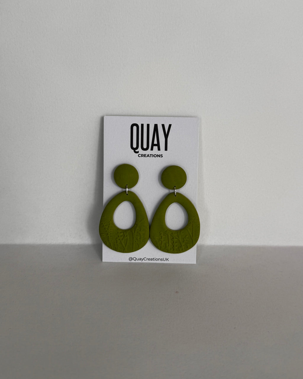 Green Meadow Teardrop Doughnut Earrings