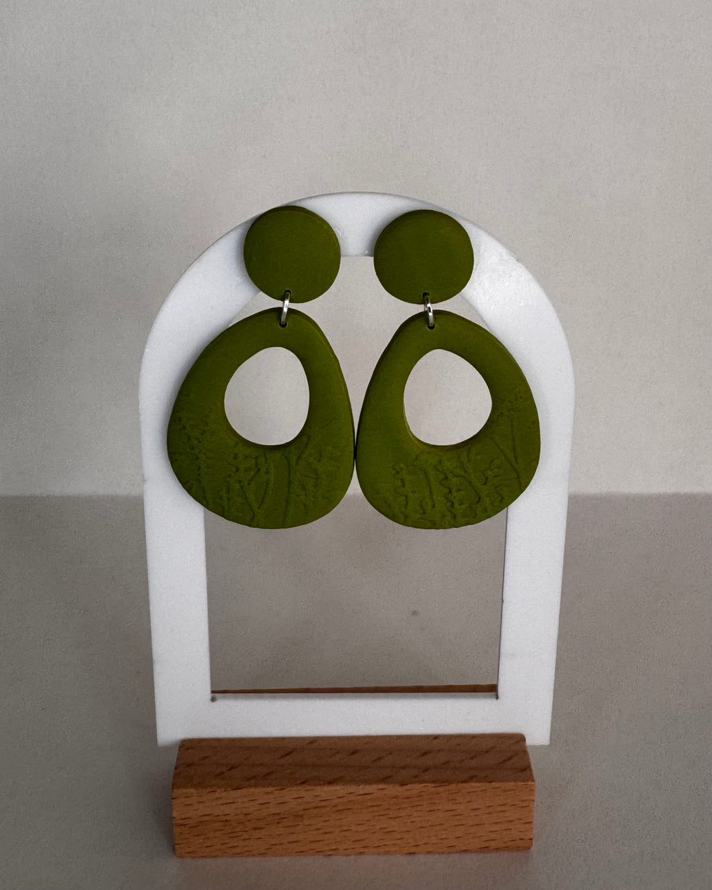 Green Meadow Teardrop Doughnut Earrings