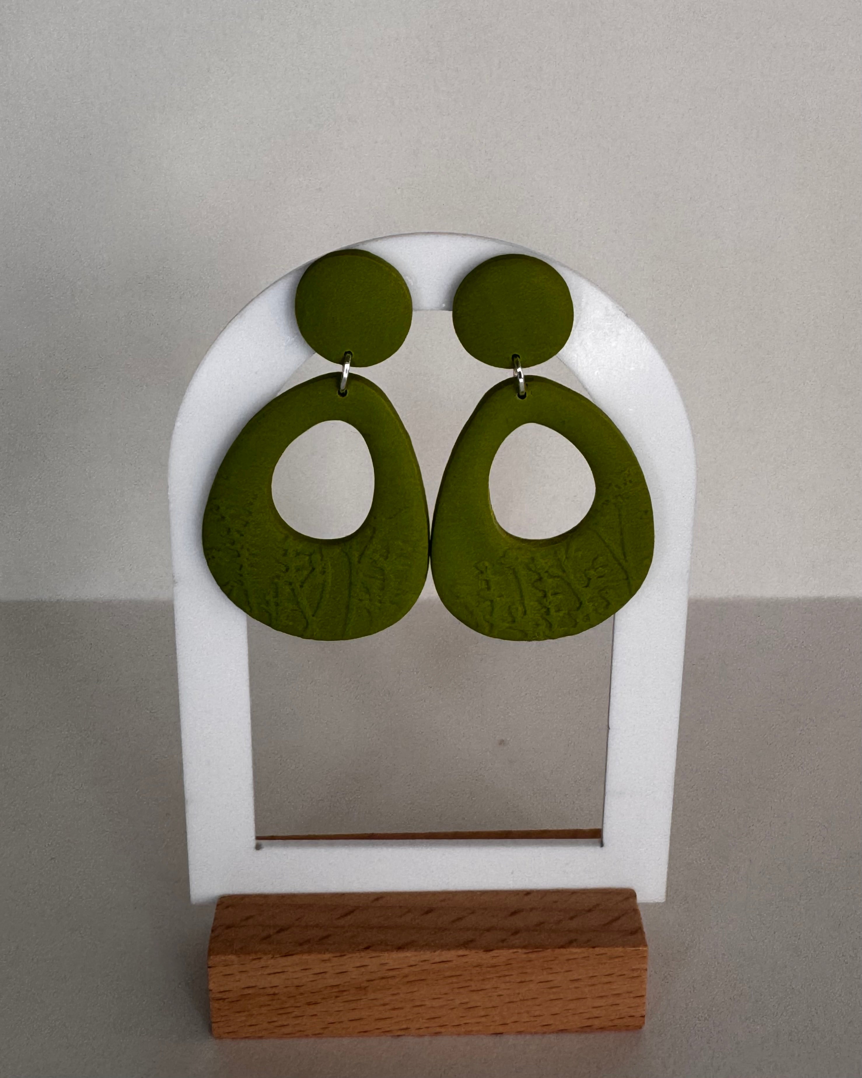 Green Meadow Teardrop Doughnut Earrings
