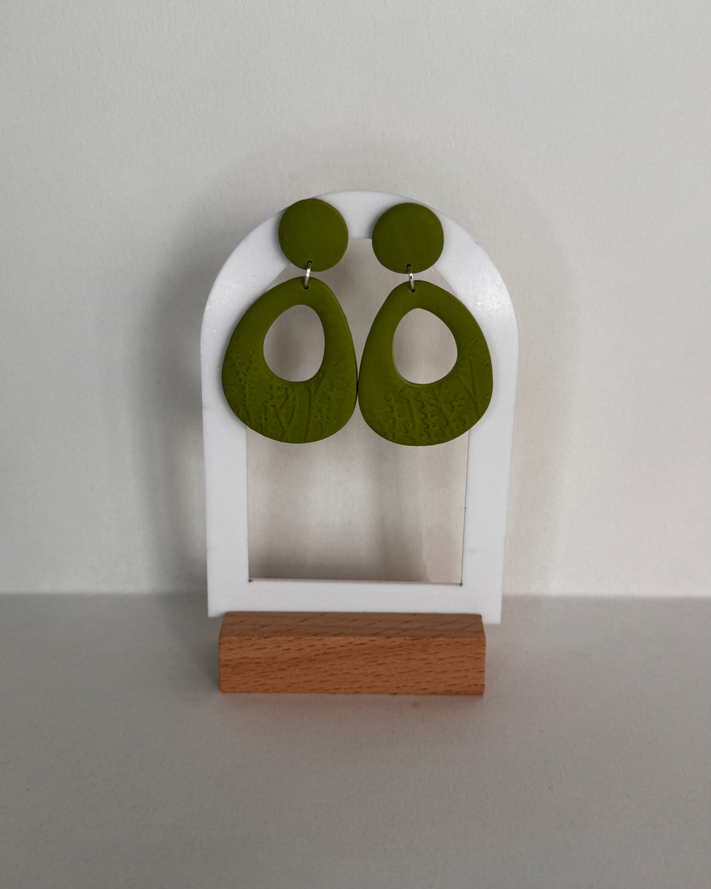 Green Meadow Teardrop Doughnut Earrings