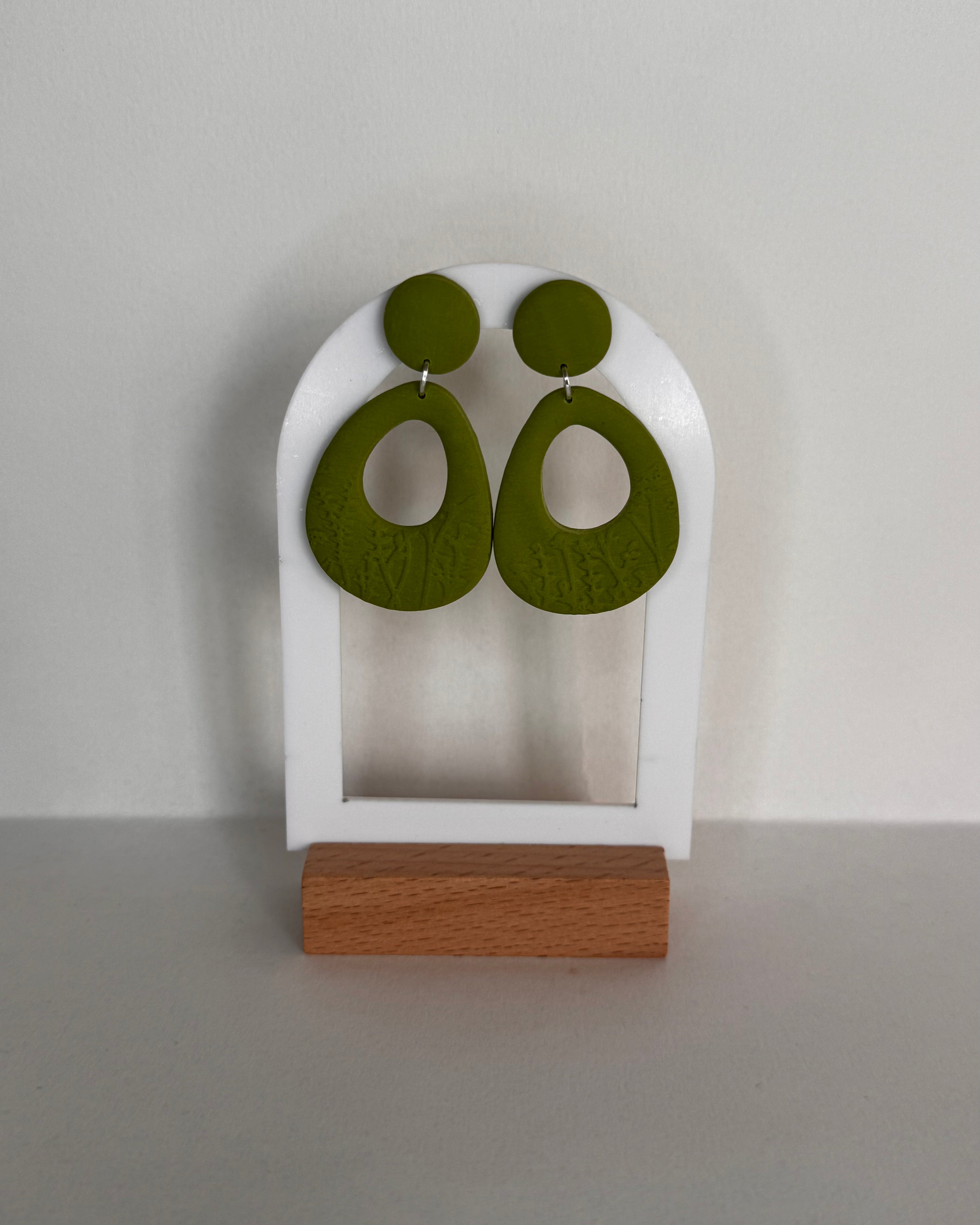 Green Meadow Teardrop Doughnut Earrings