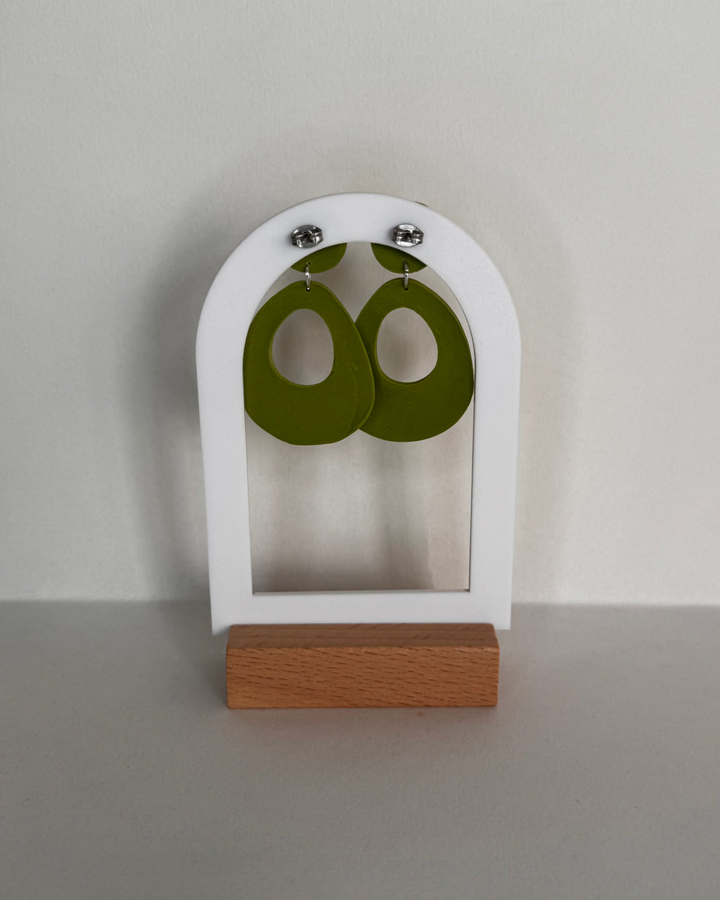 Green Meadow Teardrop Doughnut Earrings