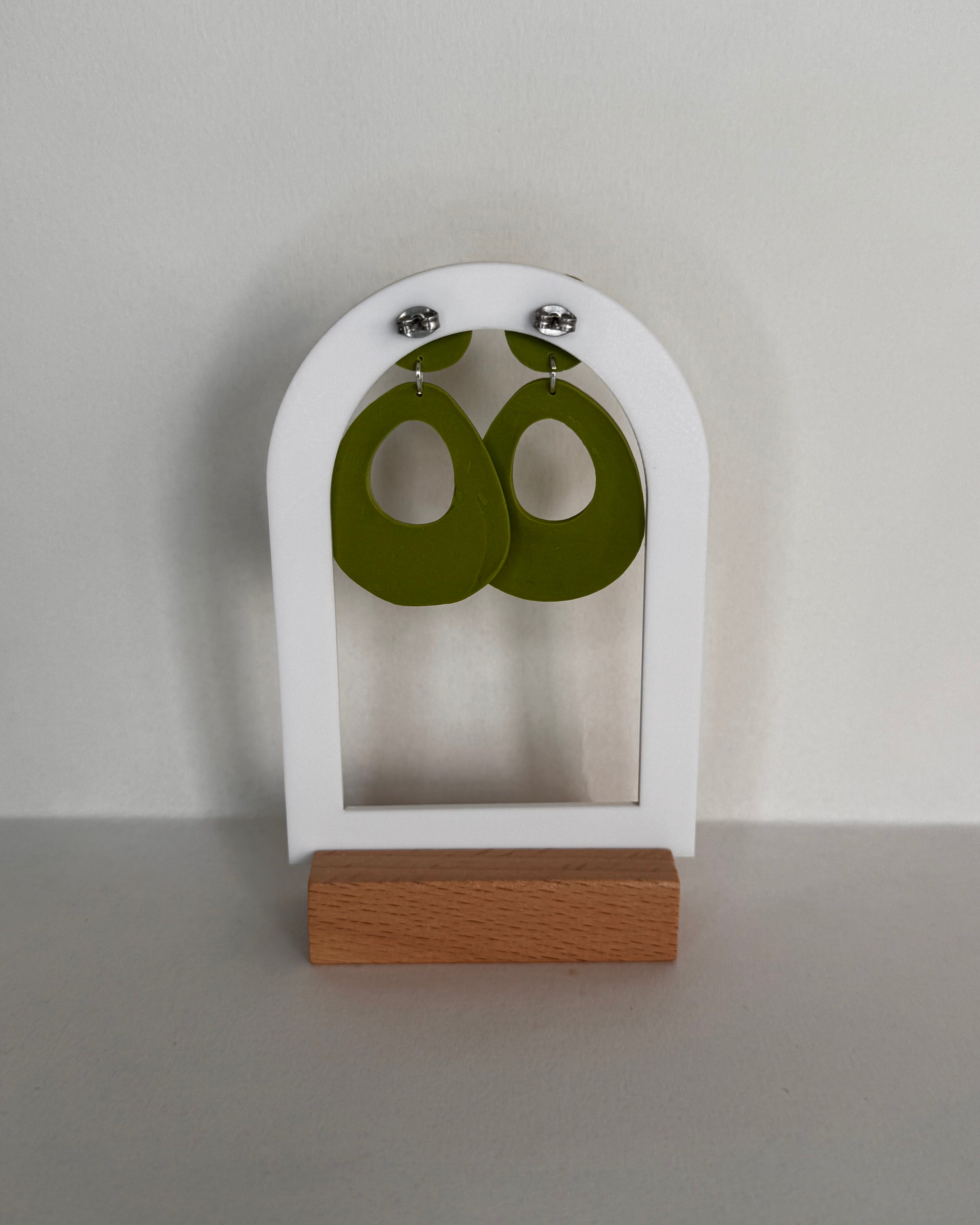 Green Meadow Teardrop Doughnut Earrings
