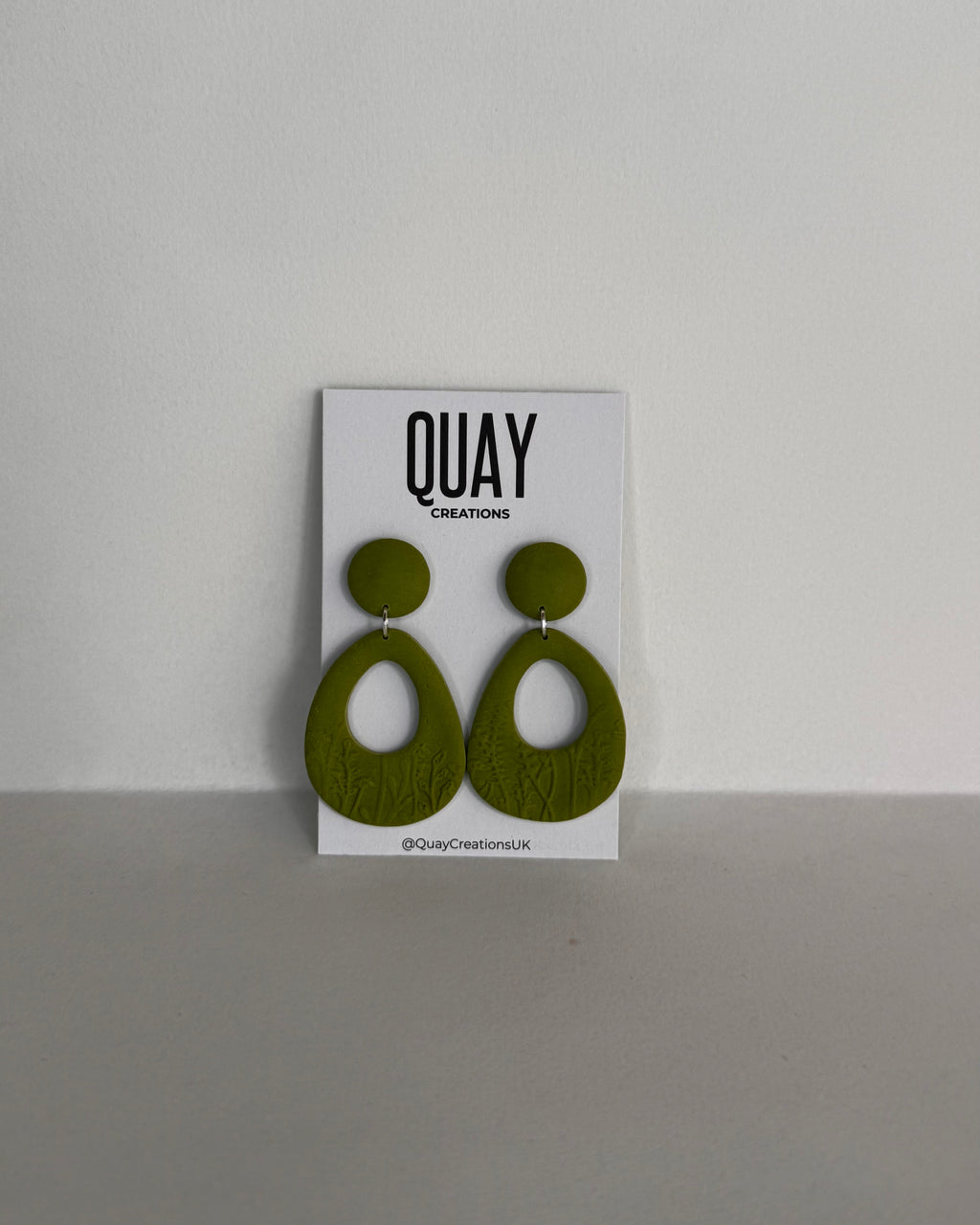 Green Meadow Teardrop Doughnut Earrings