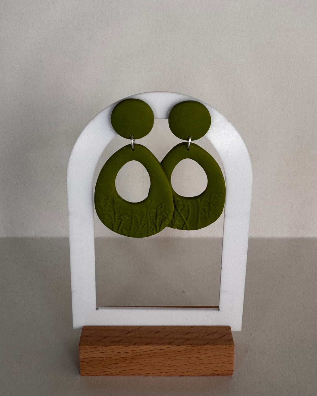Green Meadow Teardrop Doughnut Earrings