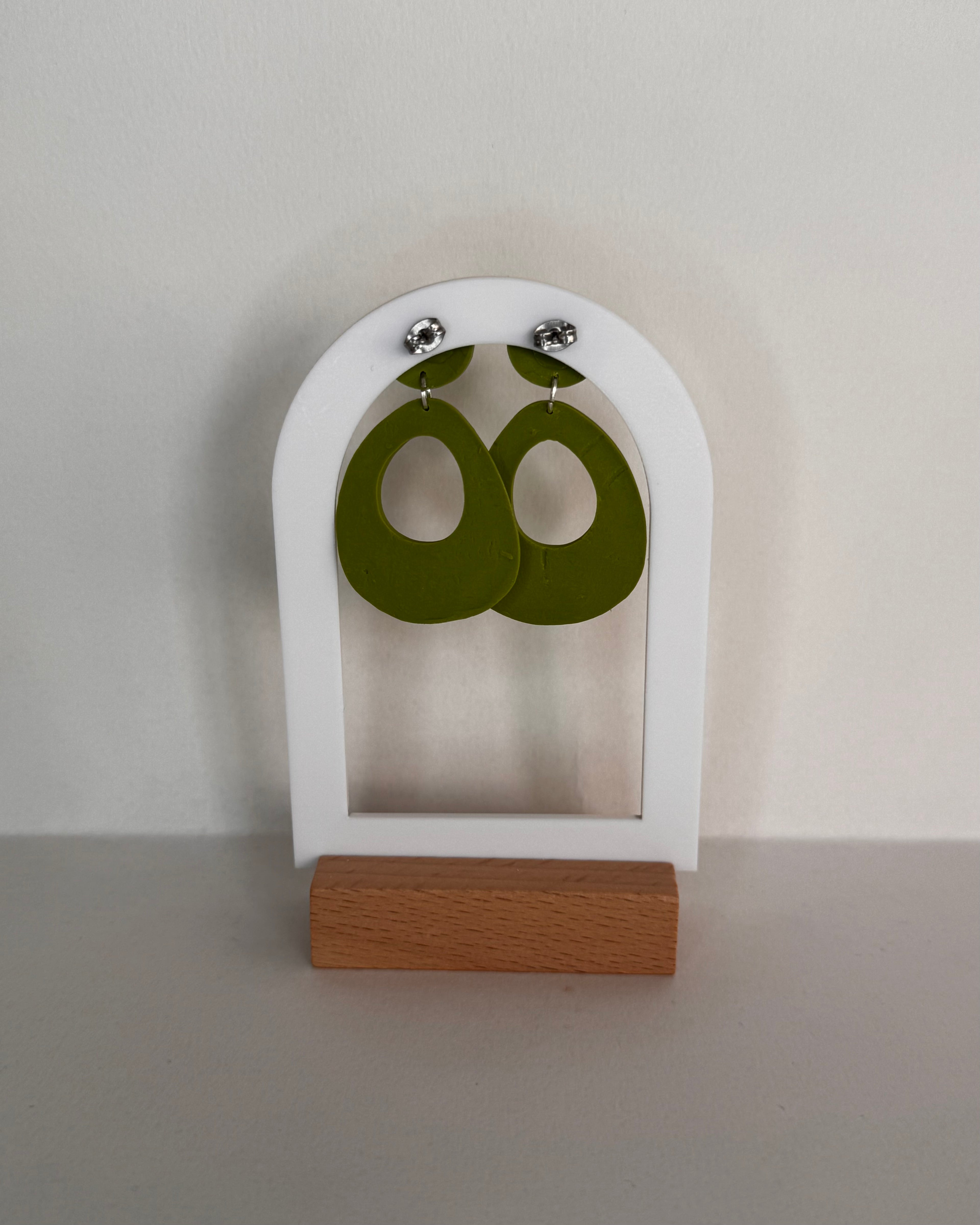 Green Meadow Teardrop Doughnut Earrings