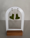 Green Meadow Hanging Heart Earrings