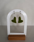 Green Meadow Hanging Heart Earrings