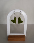 Green Meadow Hanging Heart Earrings