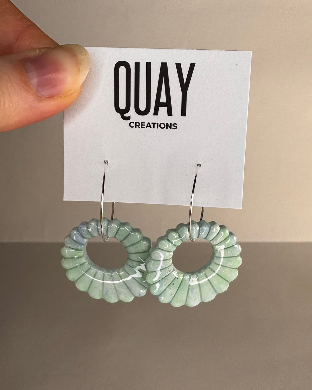 Sea Glass Shell Hoop Earrings
