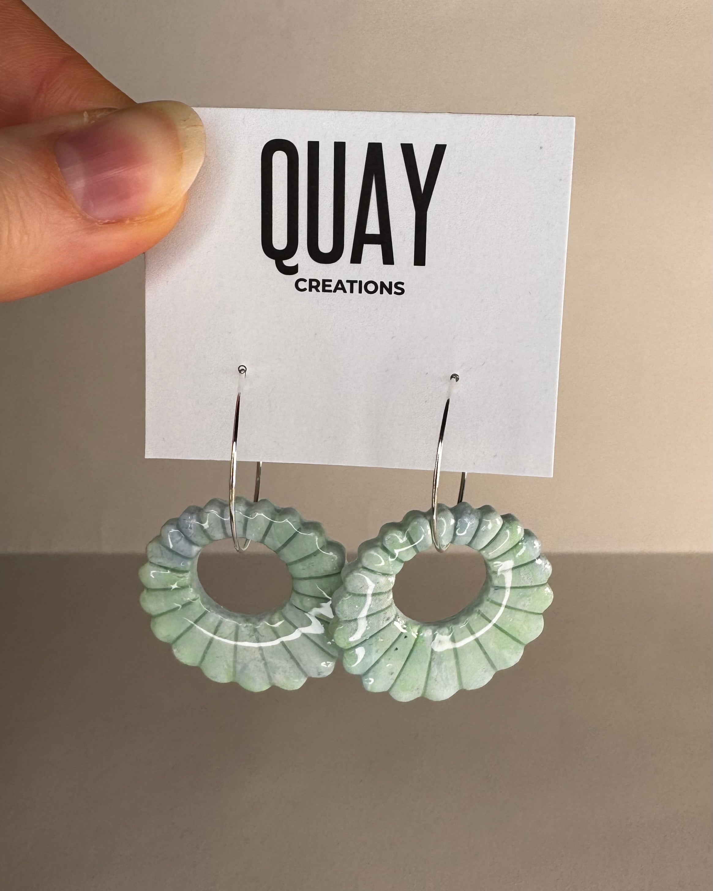 Sea Glass Shell Hoop Earrings