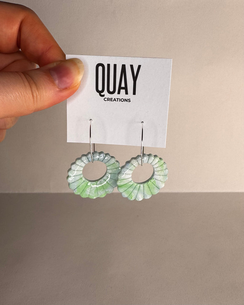 Sea Glass Shell Hoop Earrings