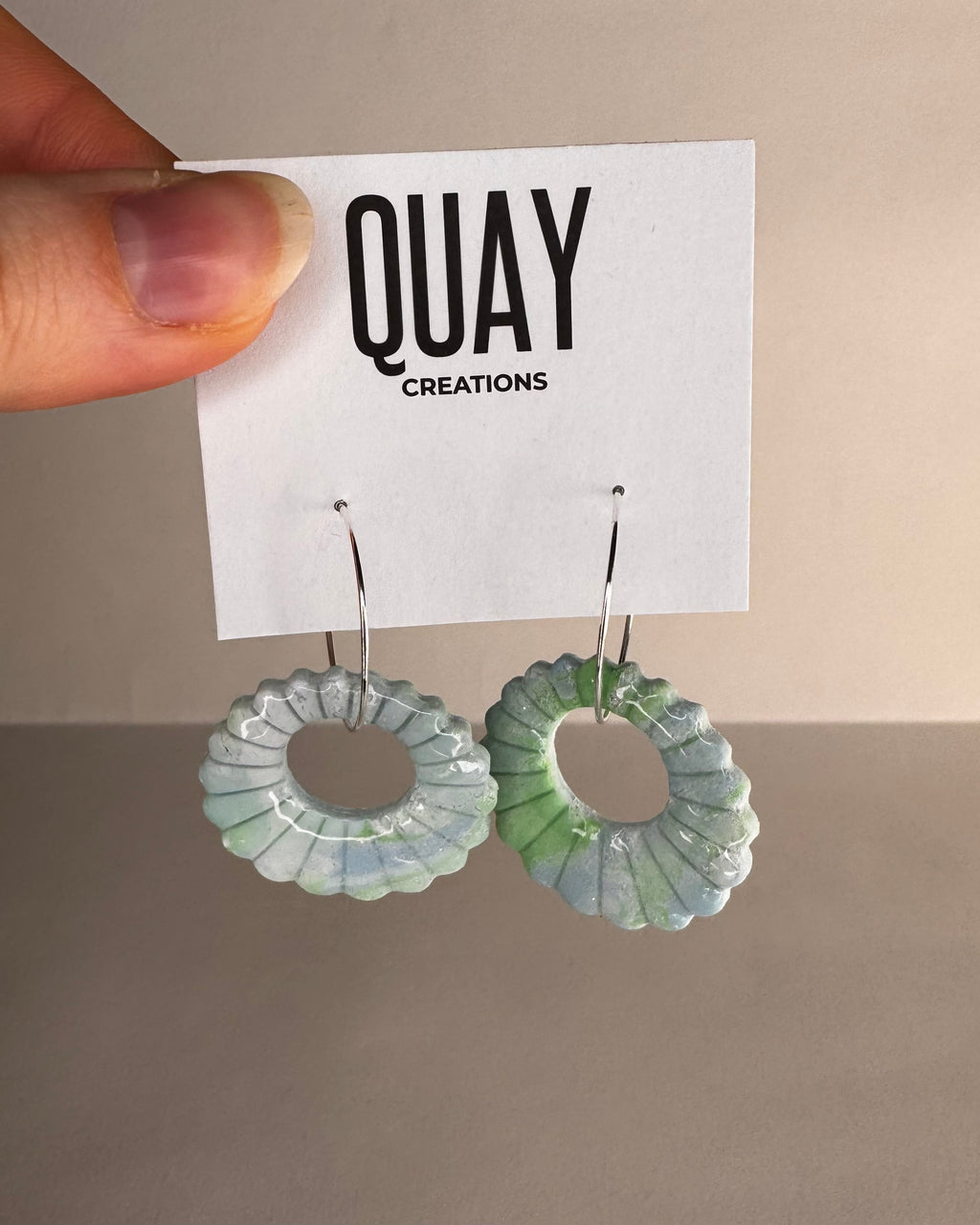 Sea Glass Shell Hoop Earrings