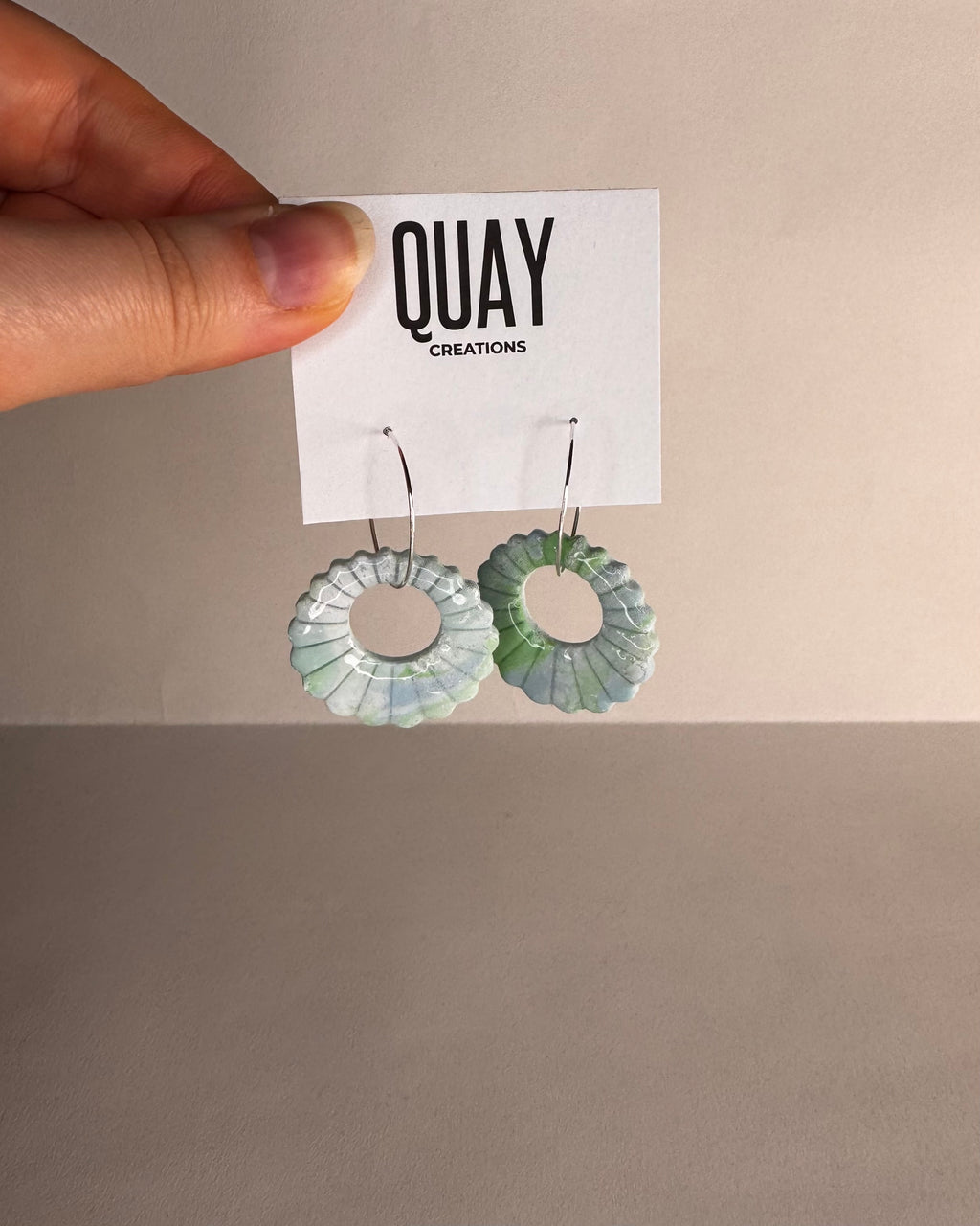 Sea Glass Shell Hoop Earrings