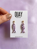 Purple Dangle Fish Studs