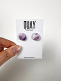 Purple Abstract Oval Stud
