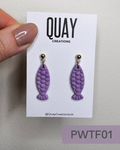Purple Dangle Tyre Fish Studs