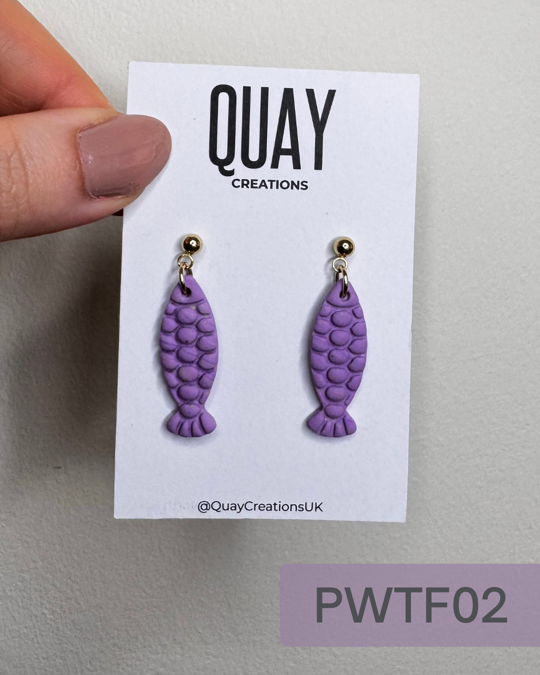 Purple Dangle Tyre Fish Studs