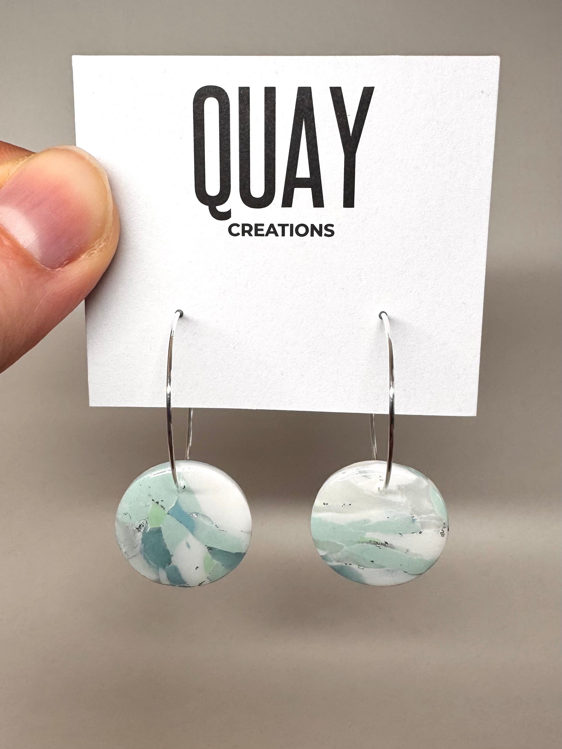 Sea Glass Small Circle Hoop Earrings