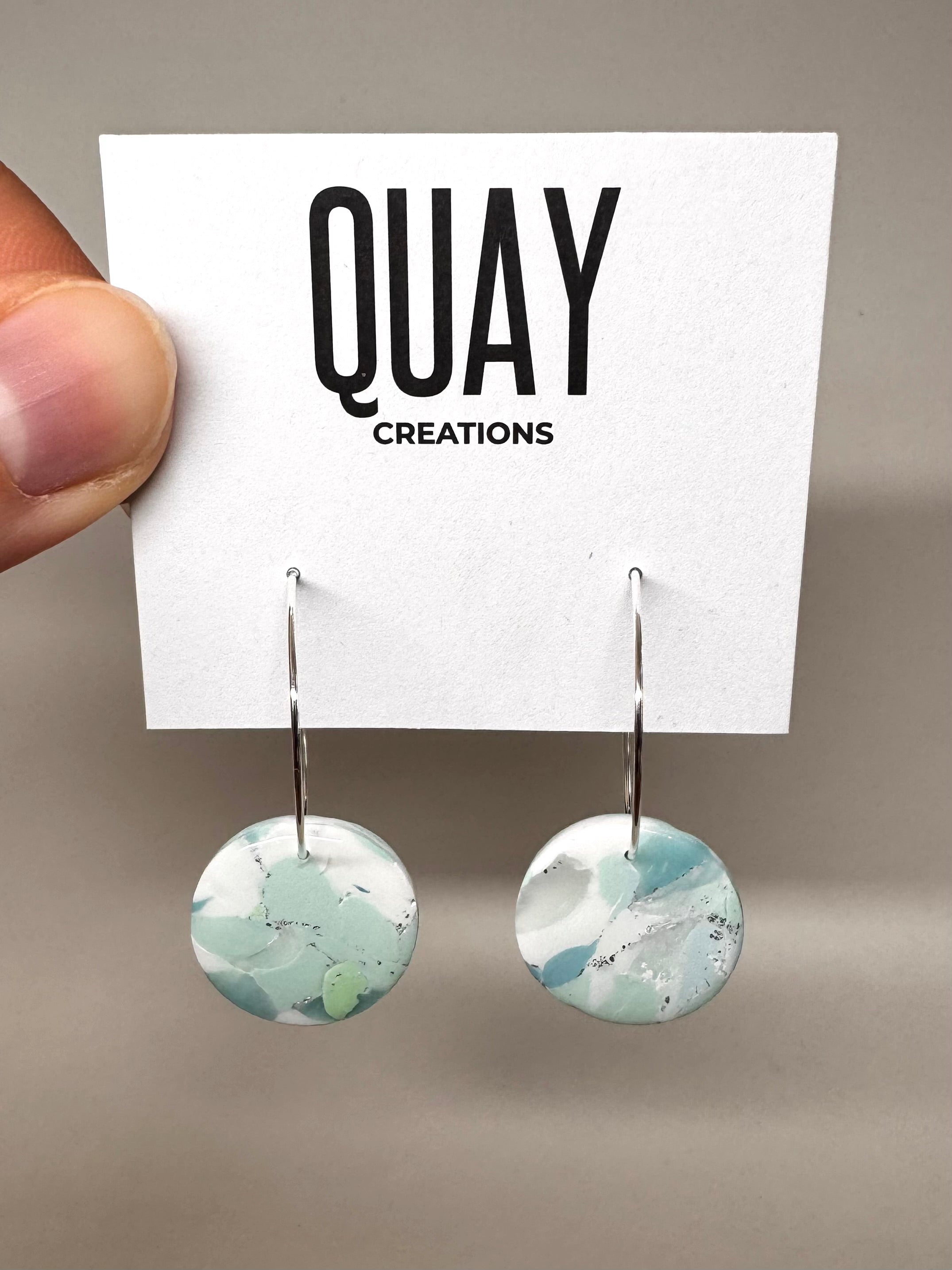 Sea Glass Small Circle Hoop Earrings
