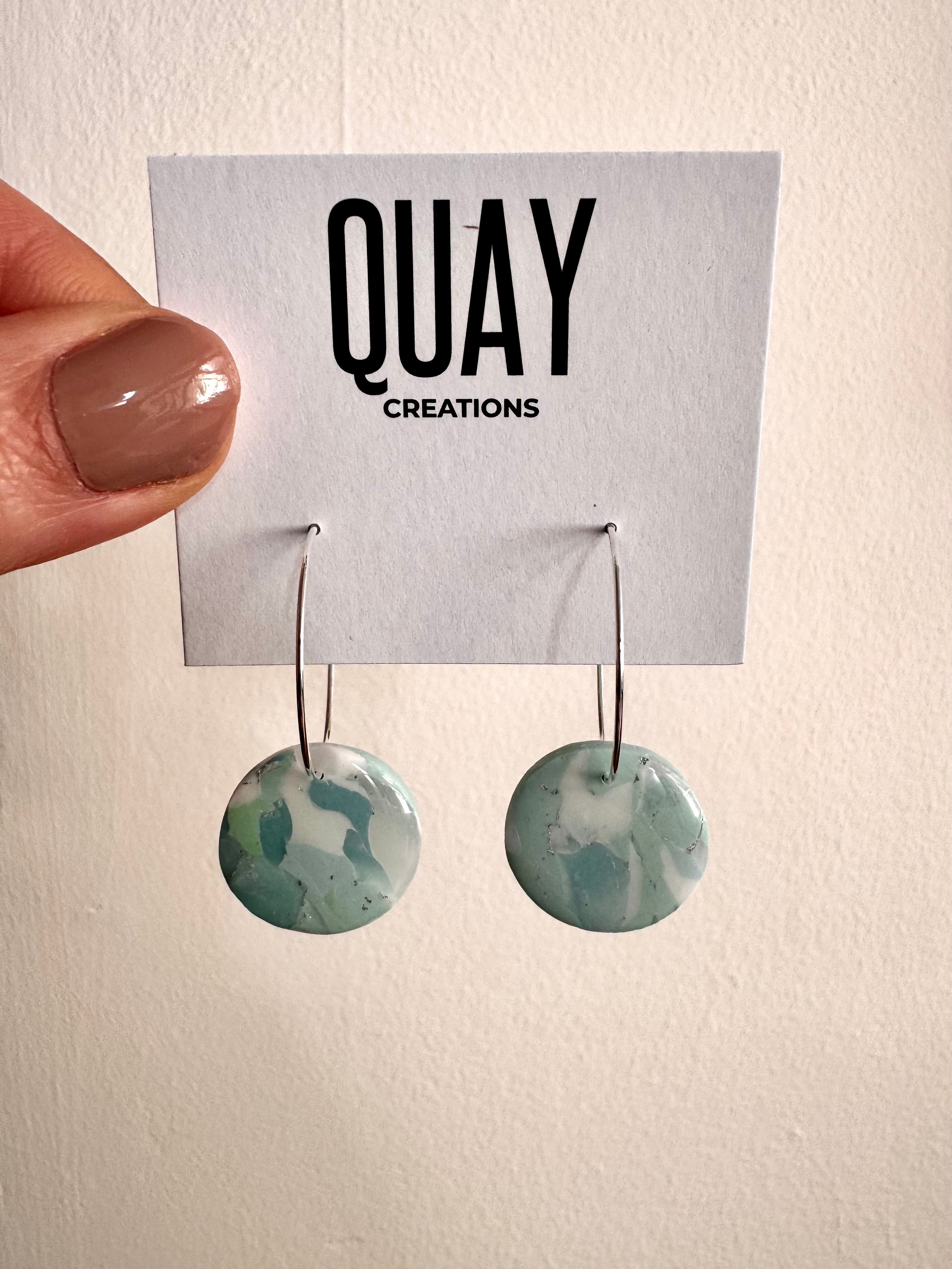 Sea Glass Small Circle Hoop Earrings