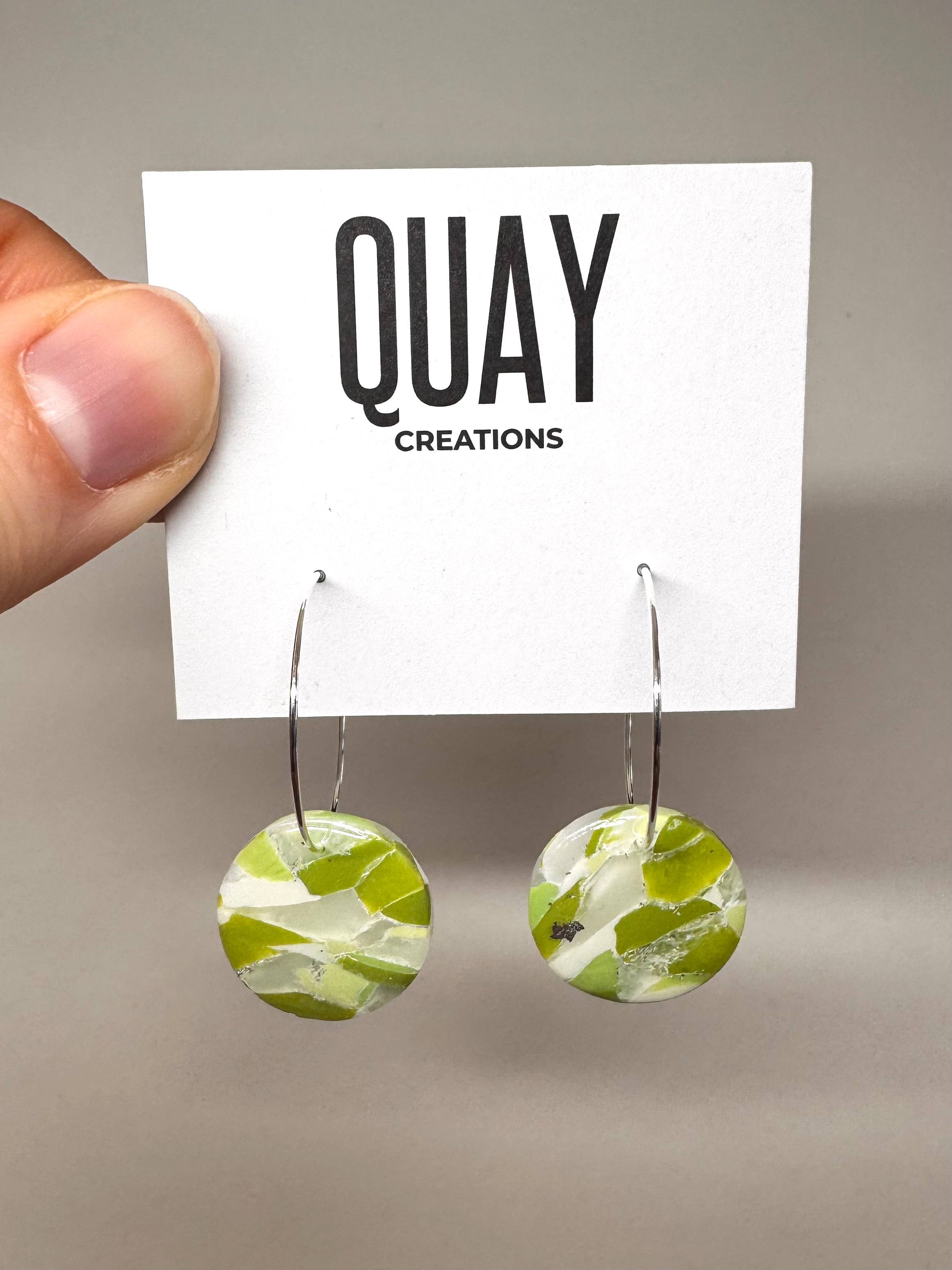 Sea Glass Small Circle Hoop Earrings