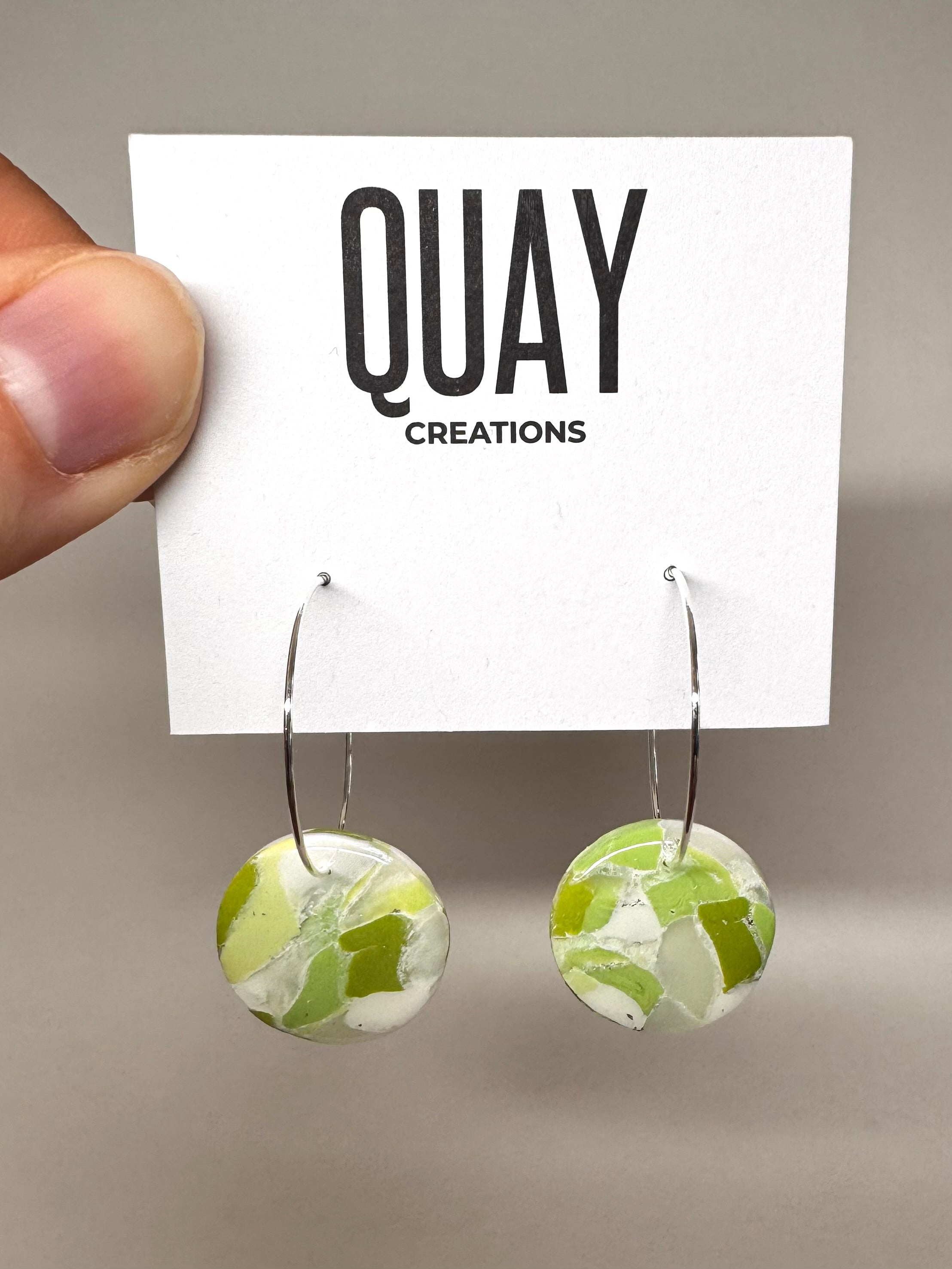 Sea Glass Small Circle Hoop Earrings