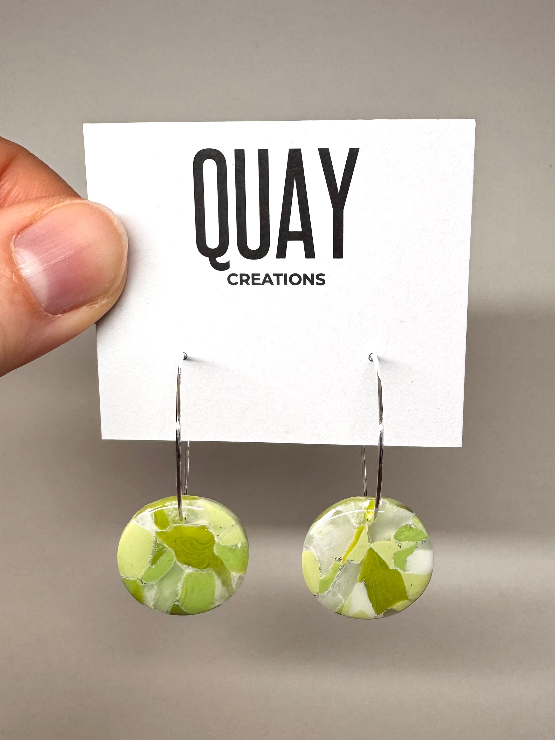 Sea Glass Small Circle Hoop Earrings