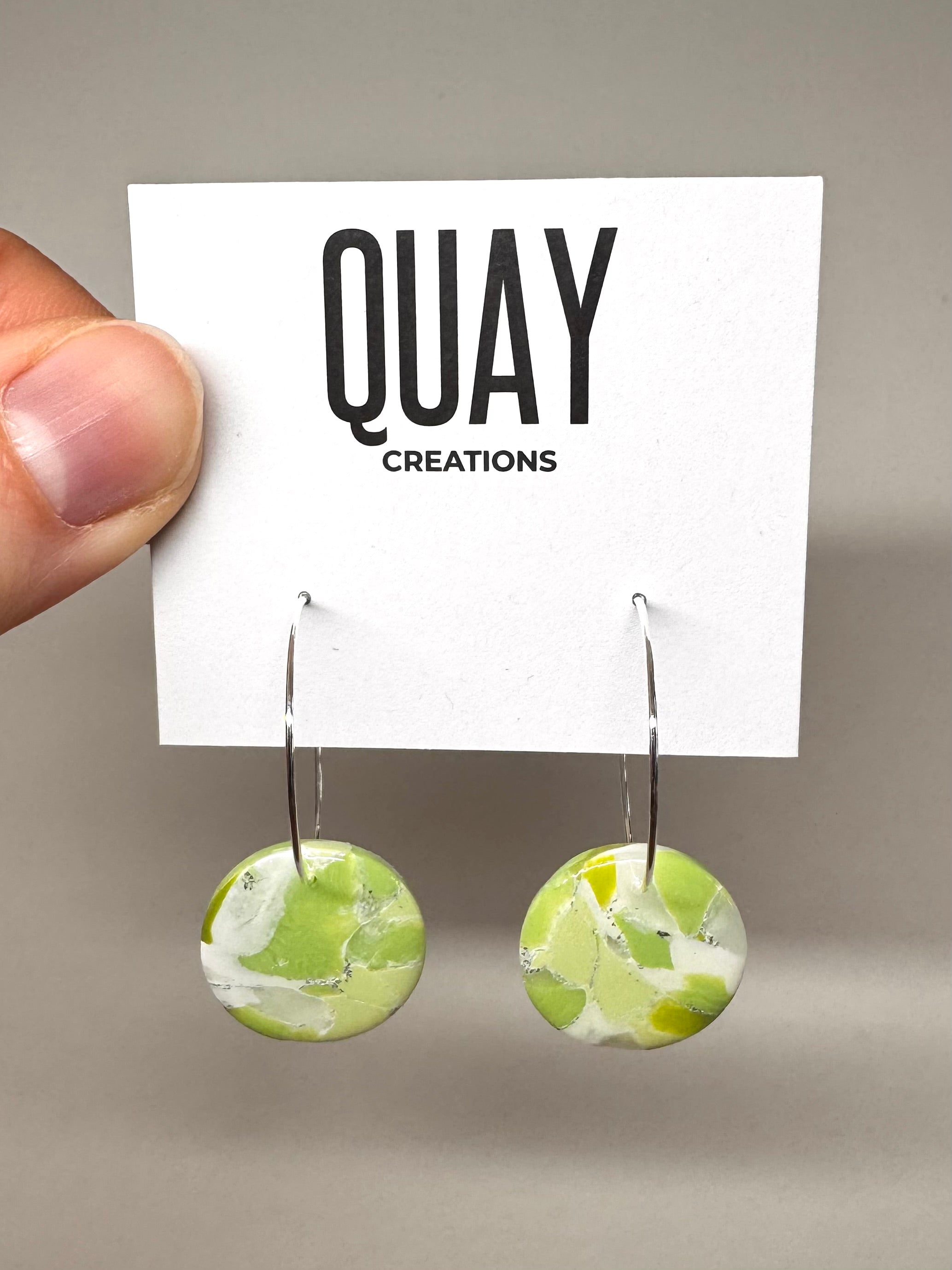 Sea Glass Small Circle Hoop Earrings