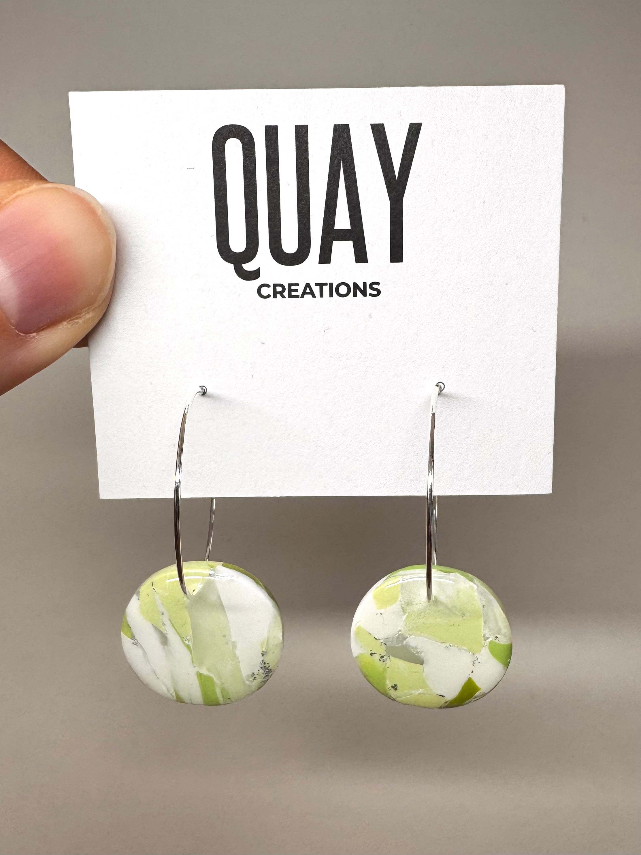 Sea Glass Small Circle Hoop Earrings